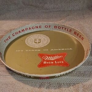 Vintage Serving Tray - Red and Cream